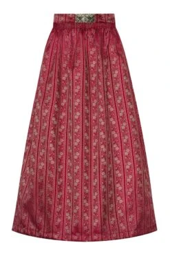 Dirndlschürze Lang 90 Cm Rot Taupe Gemustert 012758
