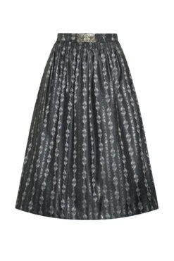 Dirndlschürze Midi 70 Cm Anthrazit Gemustert 012585