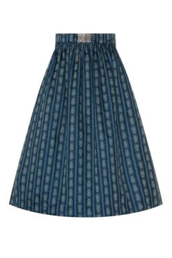 Dirndlschürze Midi 70 Cm Dunkelblau Creme 013103