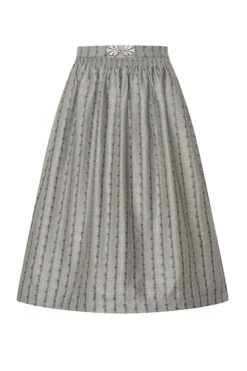 Dirndlschürze Midi 70 Cm Hellgrau Rot 013093