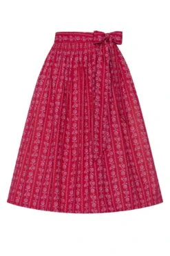 Dirndlschürze Midi 70 Cm Rot Gemustert Elisa 013964