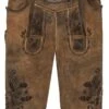 Lederhose Kurz Mit Gürtel Braun Wörthsee 010762