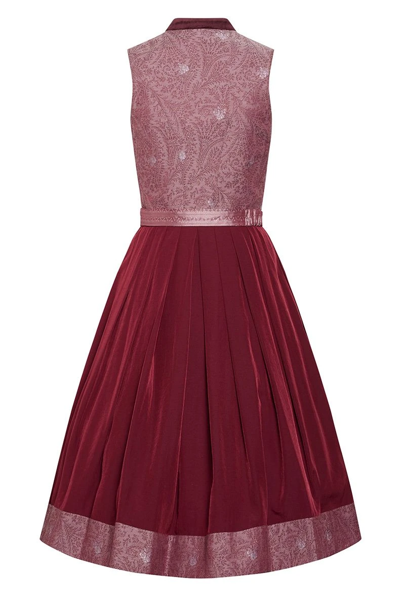 Midi Dirndl 65 Cm Altrosa Bordeaux Gemustert Ella 010043 3 Midi Dirndl 65 Cm Altrosa Bordeaux Gemustert Ella 010043 – Bild 3