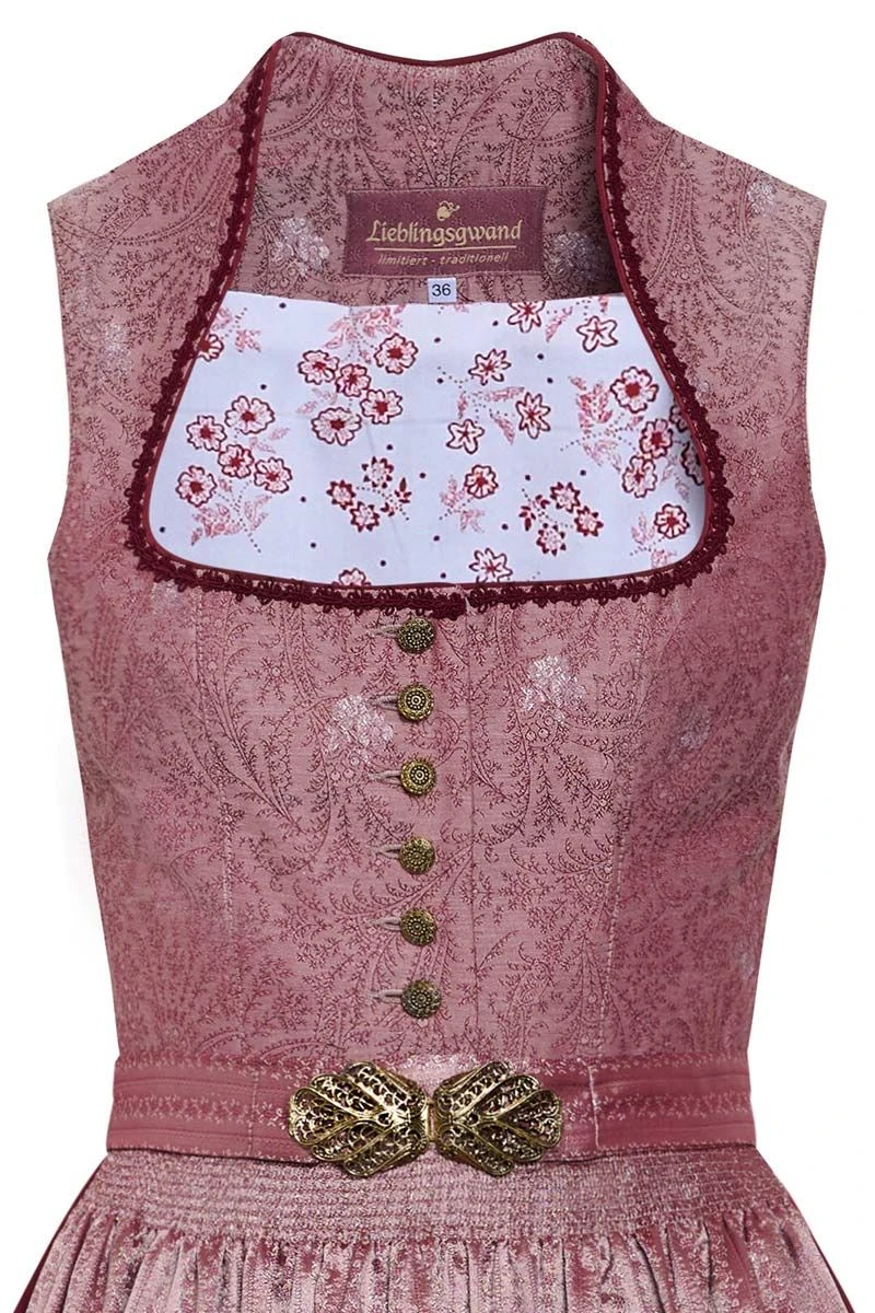 Midi Dirndl 65 Cm Altrosa Gemustert Mila 010042 2 Midi Dirndl 65 Cm Altrosa Gemustert Mila 010042 – Bild 2