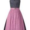 Midi Dirndl 65 Cm Anthrazit Altrosa Stretch Viola 008846 - Limitiert