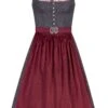 Midi Dirndl 65 Cm Anthrazit Dunkelrot Thea 009996