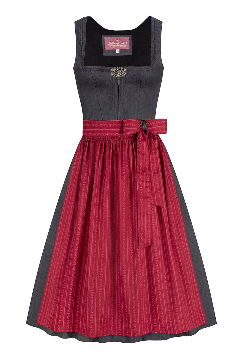 Midi Dirndl 65 Cm Anthrazit Rot Melina 010365 1 Midi Dirndl 65 Cm Anthrazit Rot Melina 010365