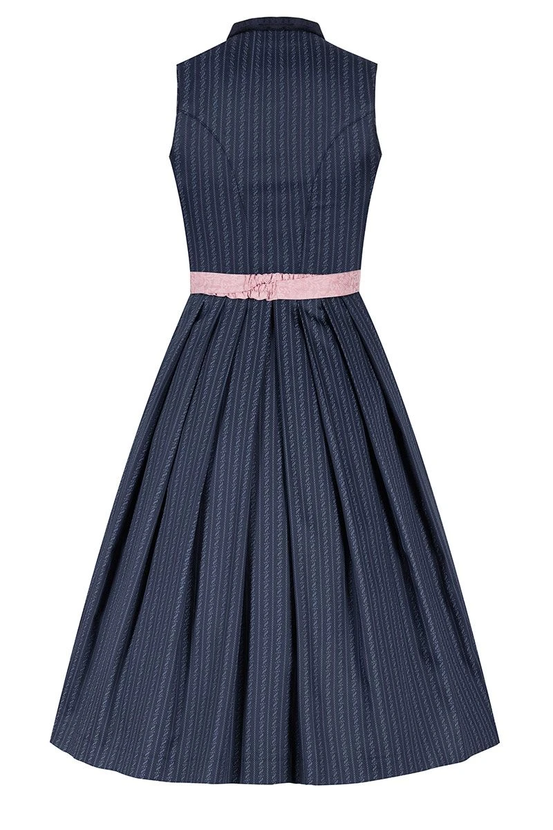 Midi Dirndl 65 Cm Dunkelblau Altrosa Loretta 010397 - Limitiert 3 Midi Dirndl 65 Cm Dunkelblau Altrosa Loretta 010397 - Limitiert – Bild 3