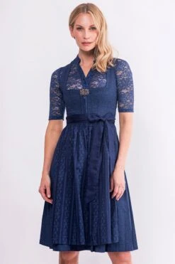 Midi Dirndl 65 Cm Dunkelblau Amalia 015427