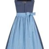 Midi Dirndl 65 Cm Dunkelblau Hellblau Amalia 015429