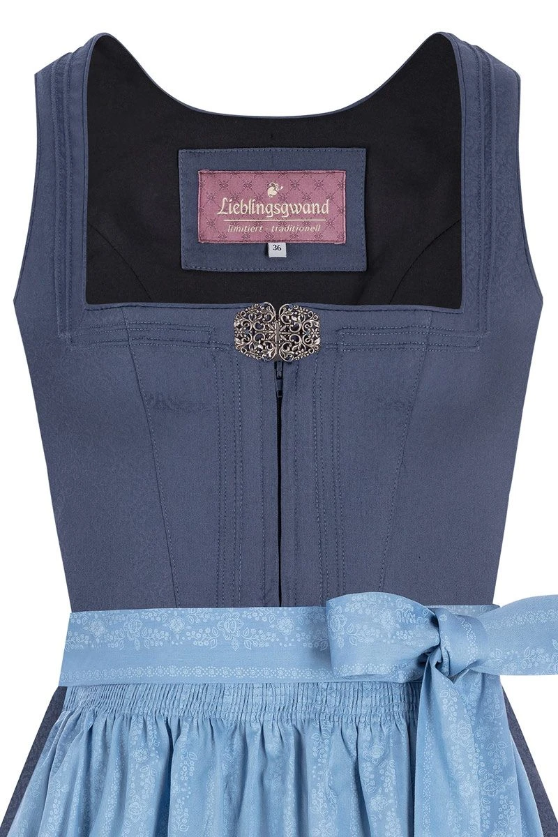 Midi Dirndl 65 Cm Dunkelblau Hellblau Amalia 015429 2 Midi Dirndl 65 Cm Dunkelblau Hellblau Amalia 015429 – Bild 2