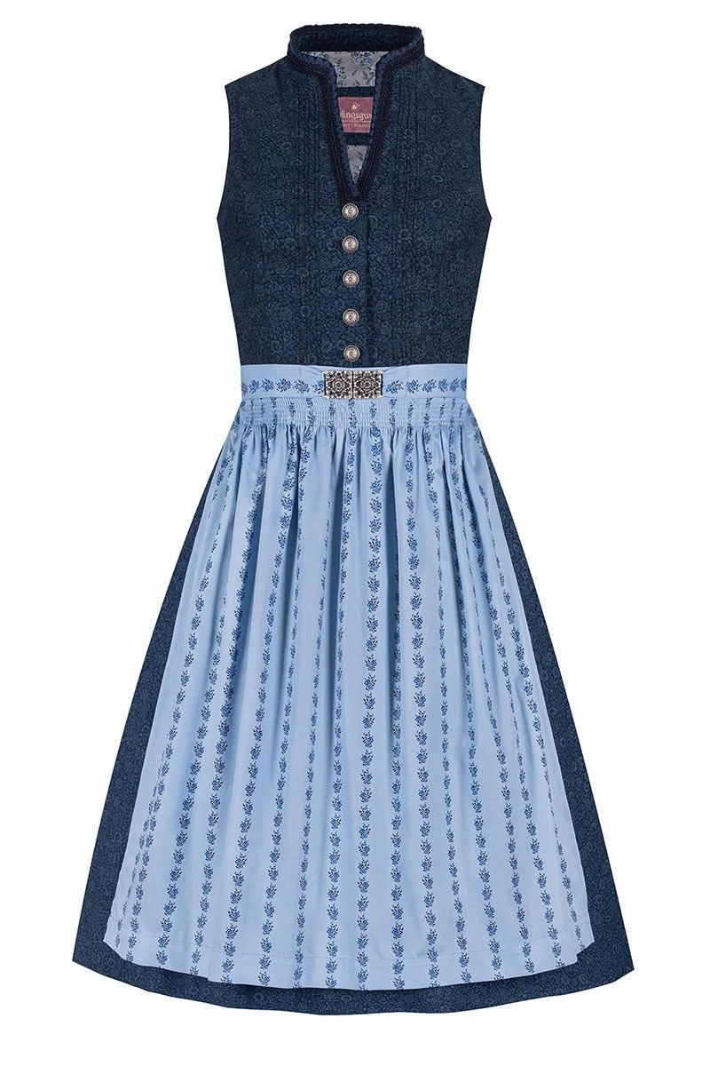 Midi Dirndl 65 Cm Dunkelblau Hellblau Greta 010004 1 Midi Dirndl 65 Cm Dunkelblau Hellblau Greta 010004
