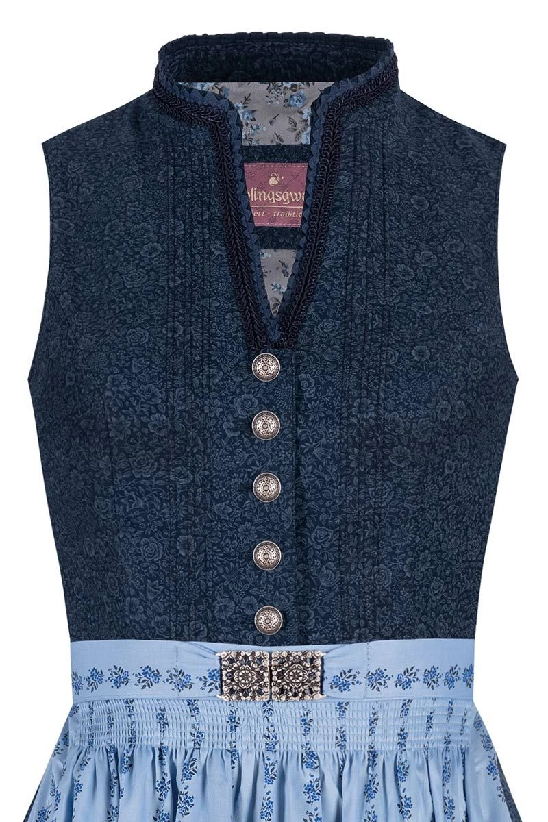 Midi Dirndl 65 Cm Dunkelblau Hellblau Greta 010004 2 Midi Dirndl 65 Cm Dunkelblau Hellblau Greta 010004 – Bild 2