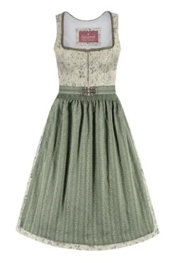 Midi Dirndl 65 Cm Hellgrün Salbei Emilia 014651