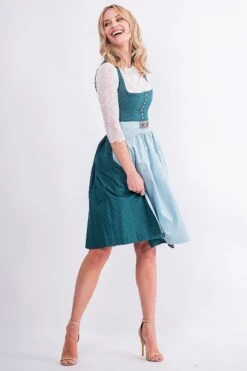 Midi Dirndl 65 Cm Petrol Hellblau Valerie 016554