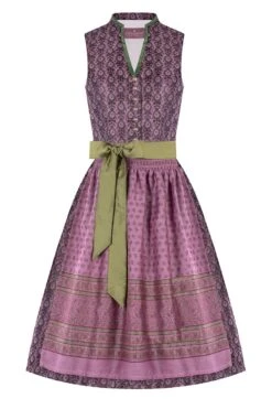 Midi Dirndl 65cm Aubergine Gemustert Lila Nadia 005606