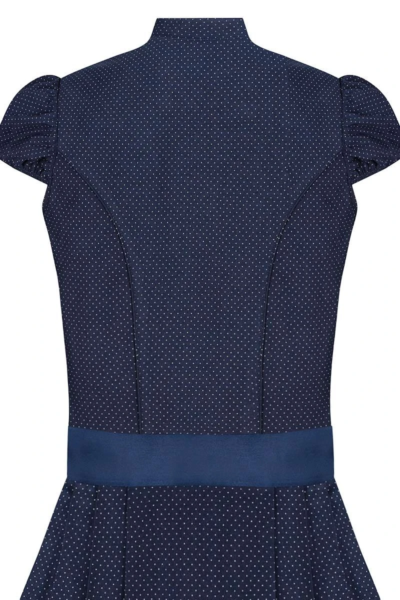 Midi Dirndl 65cm Dunkelblau Gepunktet Creme Madleine 006523 5 Midi Dirndl 65cm Dunkelblau Gepunktet Creme Madleine 006523 – Bild 5