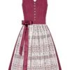 Midi Dirndl 65cm Dunkelrot Gepunktet Creme Miri 006526
