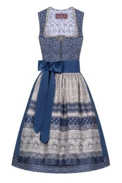 Midi Dirndl 65cm Jeansblau Champagner 004466 - Limitiert