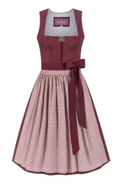 Midi Dirndl 65 Cm Dunkelrot Altrosa Magdalena 014820