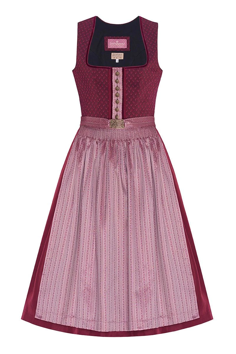 Midi Dirndl 70cm Beere Altrosa Stretch Lotte 006249 - Limitiert 1 Midi Dirndl 70cm Beere Altrosa Stretch Lotte 006249 - Limitiert