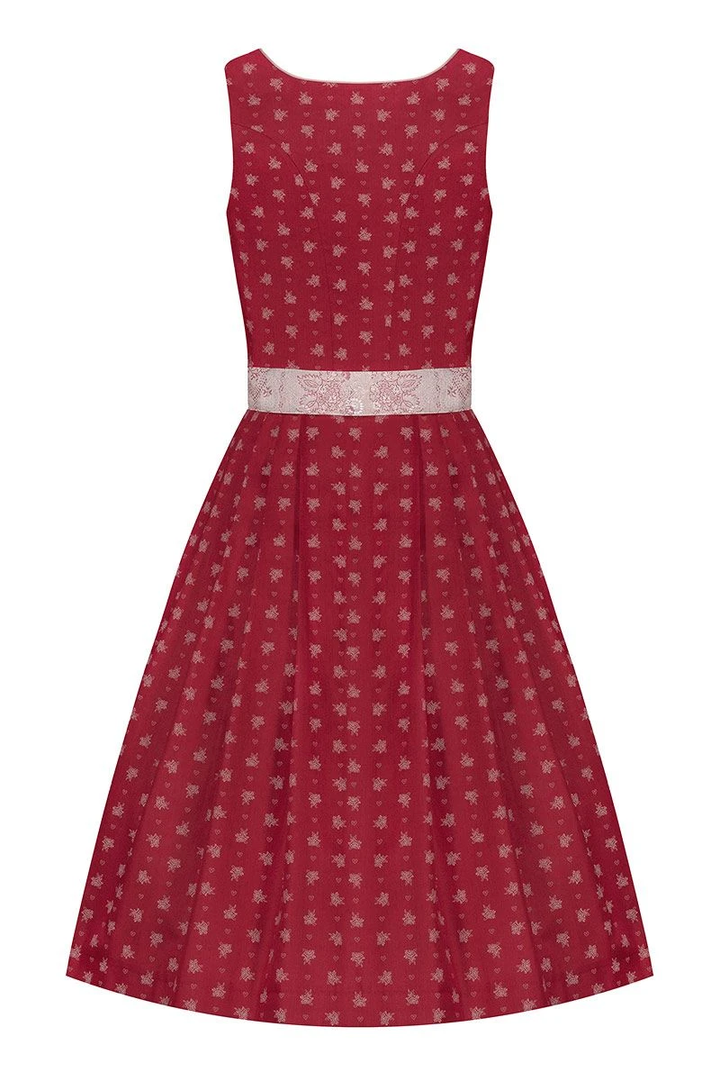 Midi Dirndl 70cm Rot Beige Babett 004698 - Limitiert 2 Midi Dirndl 70cm Rot Beige Babett 004698 - Limitiert – Bild 2