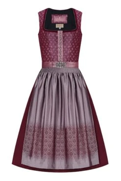 Midi Dirndl 70cm Beere Silber Martha 006256 - Limitiert