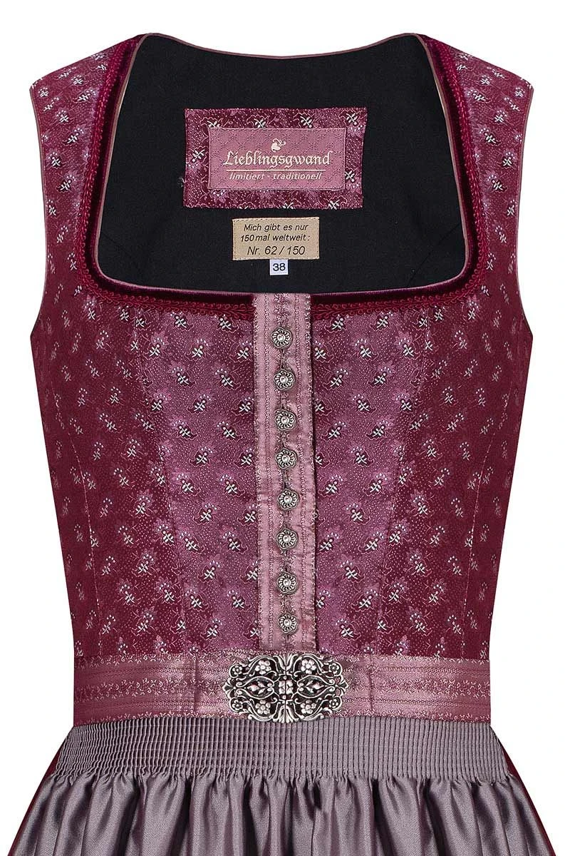 Midi Dirndl 70cm Beere Silber Martha 006256 - Limitiert 3 Midi Dirndl 70cm Beere Silber Martha 006256 - Limitiert – Bild 3