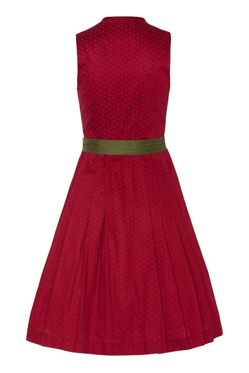Midi Dirndl 65cm Rot Oliv Gemustert Viona 003672 - Limitiert 2 Midi Dirndl 65cm Rot Oliv Gemustert Viona 003672 - Limitiert – Bild 2