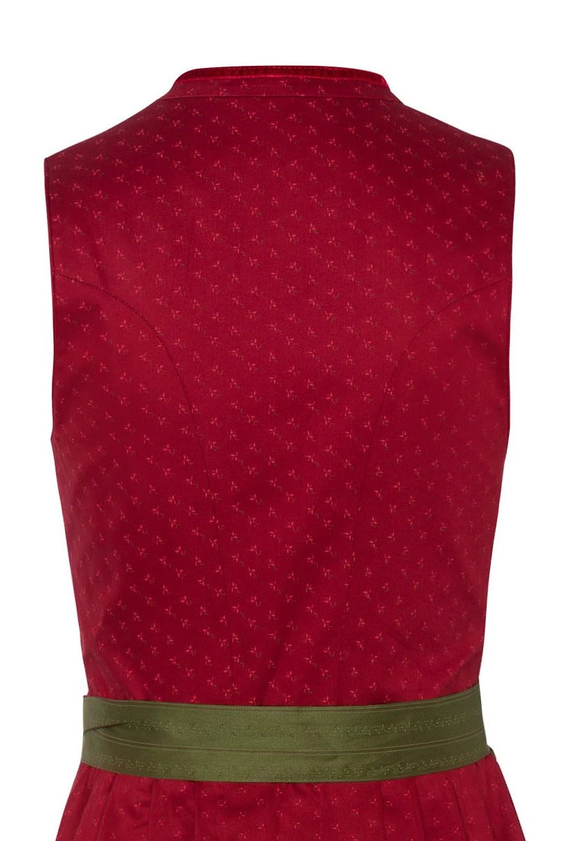 Midi Dirndl 65cm Rot Oliv Gemustert Viona 003672 - Limitiert 4 Midi Dirndl 65cm Rot Oliv Gemustert Viona 003672 - Limitiert – Bild 4