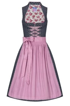Mini Dirndl 60cm Anthrazit Altrosa Nicol 004679