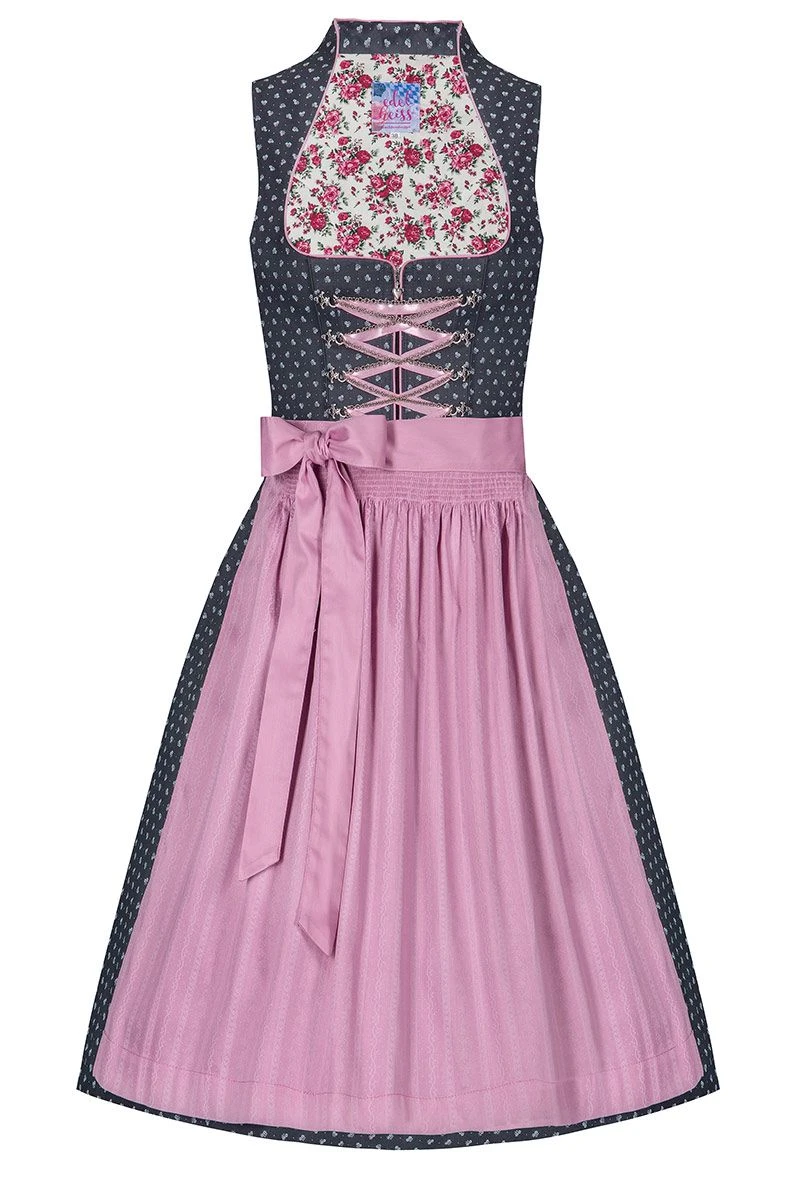 Mini Dirndl 60cm Anthrazit Altrosa Nicol 004679 1 Mini Dirndl 60cm Anthrazit Altrosa Nicol 004679