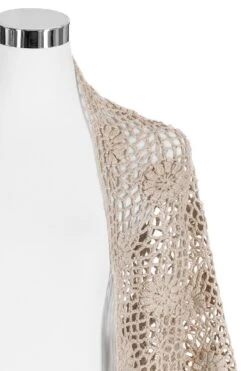 Poncho Taupe Handgehäkelt 009927 -Modegeschäft lieblingsgwand poncho taupe handgehaekelt 009927 2 1200x1200