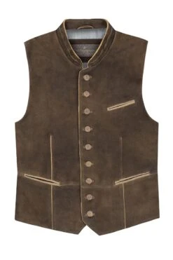Trachten Lederweste Dunkelbraun Saalbach 013183
