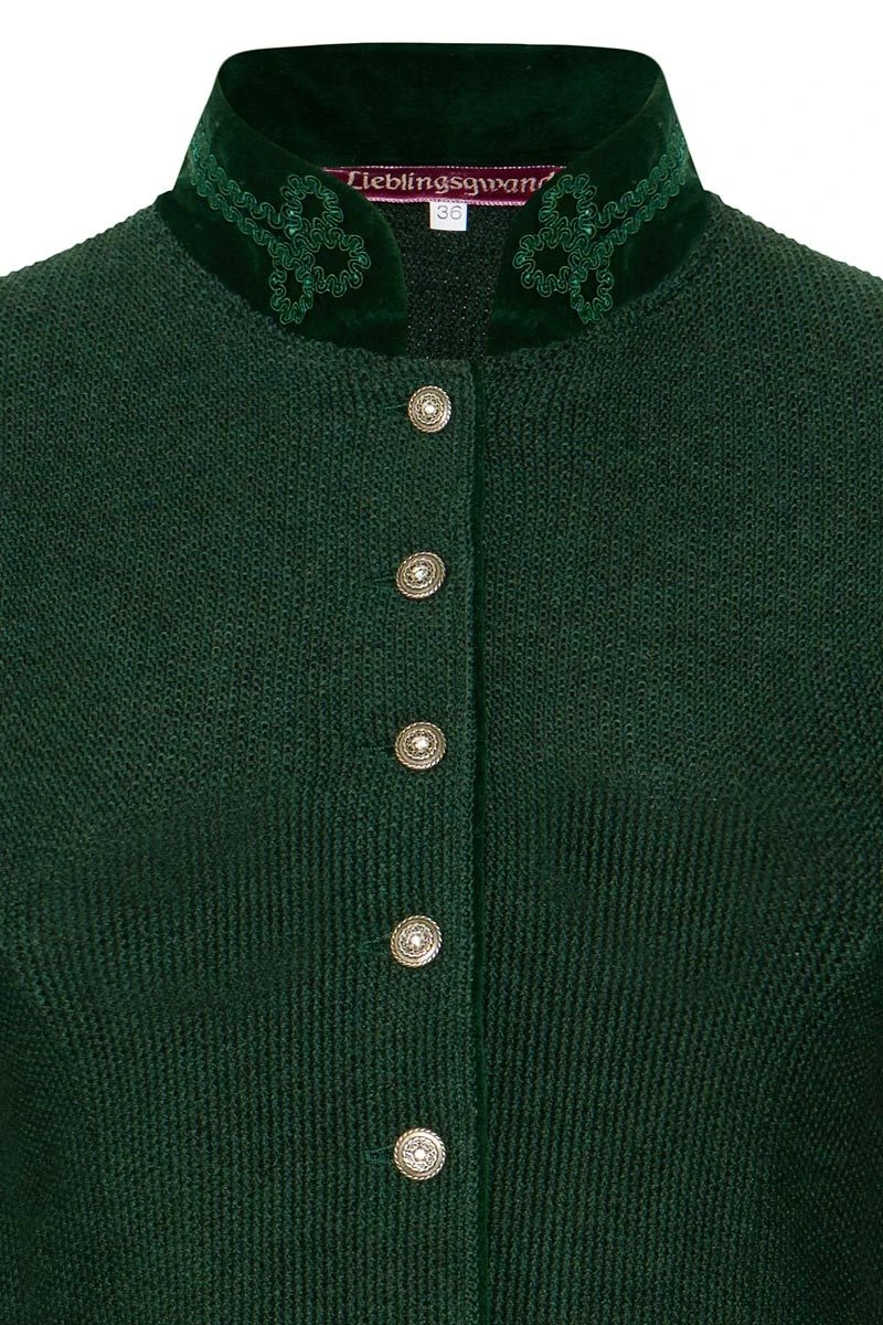 Trachten Strickjacke Dunkelgrün Magdalena 013807 2 Trachten Strickjacke Dunkelgrün Magdalena 013807 – Bild 2