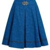 Trachtenrock Mini 60 Cm Blau Geblümt Felizitas 011420