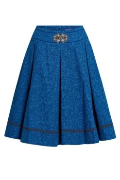 Trachtenrock Mini 60 Cm Blau Geblümt Felizitas 011420