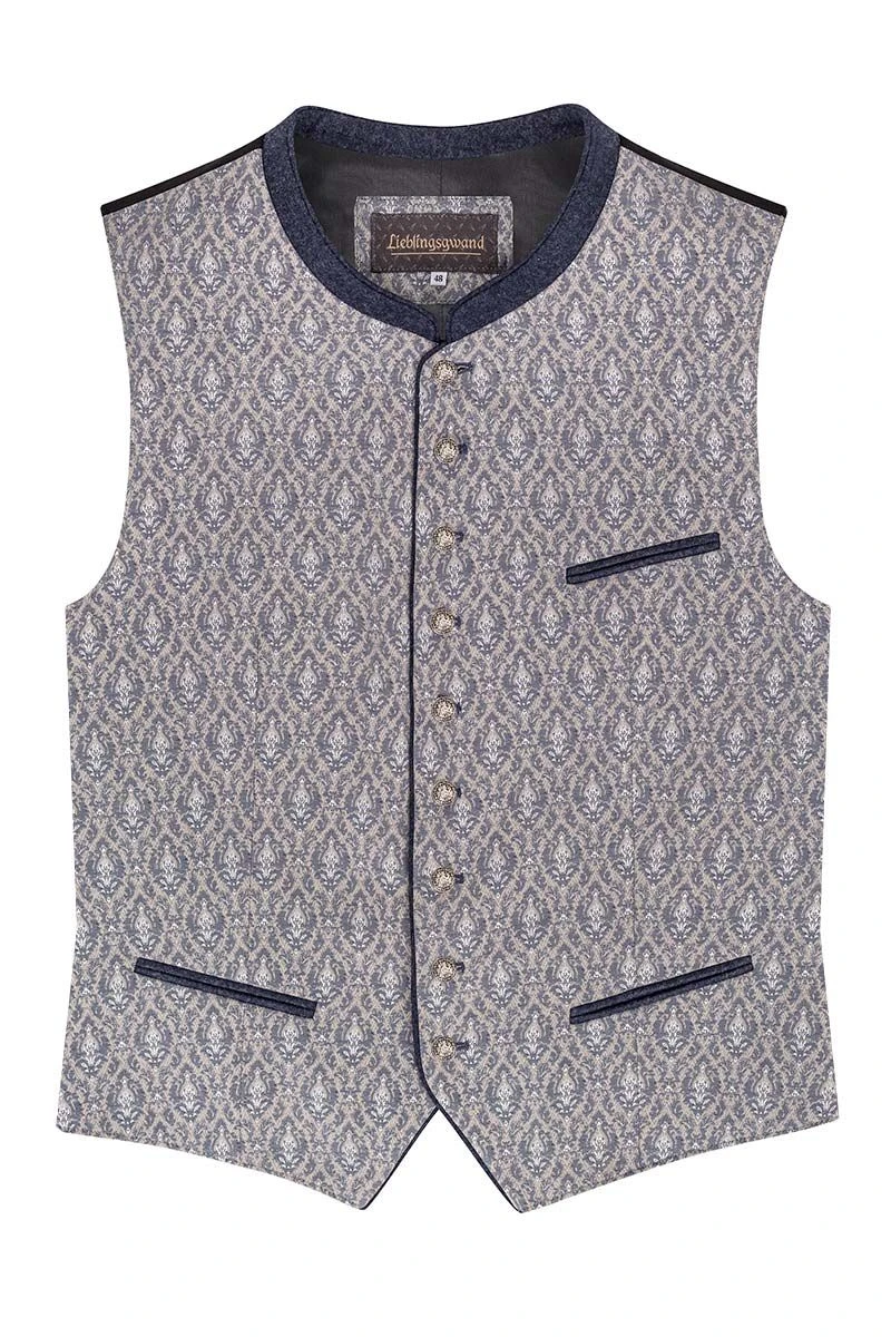 Trachtenweste Blau Grau Franz 016083 1 Trachtenweste Blau Grau Franz 016083