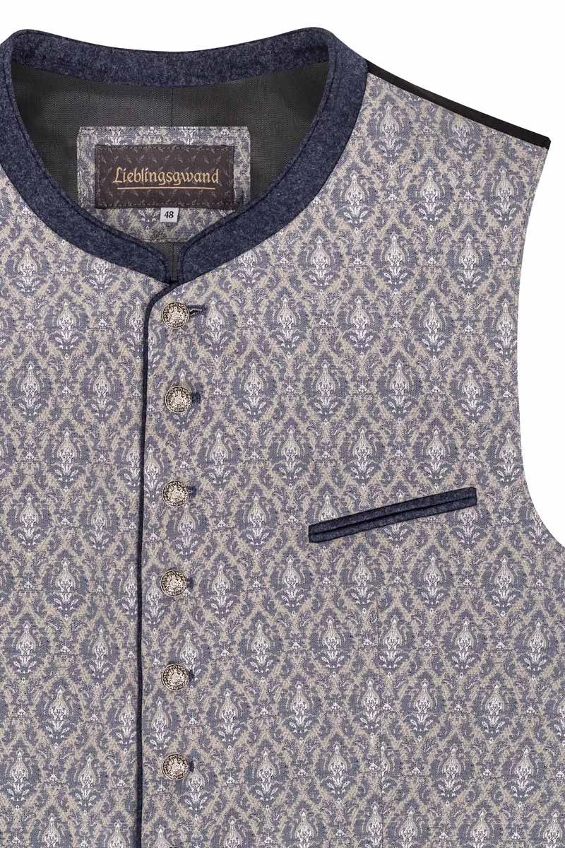 Trachtenweste Blau Grau Franz 016083 2 Trachtenweste Blau Grau Franz 016083 – Bild 2