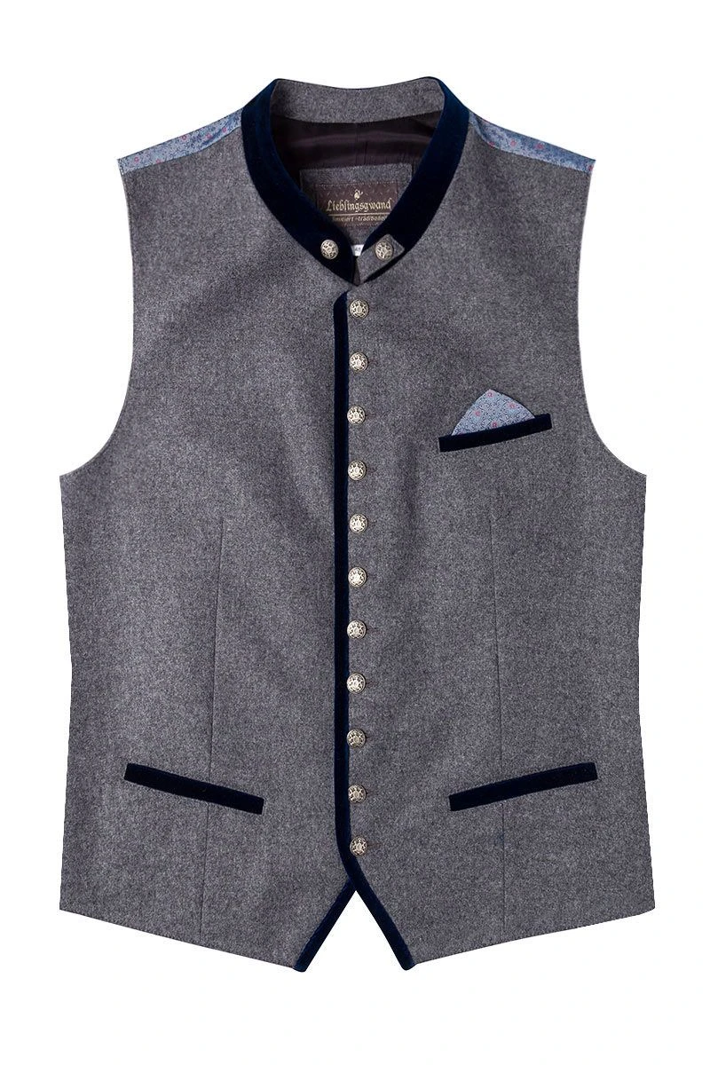 Trachtenweste Grau Blau Gemustert Kilian 004827 1 Trachtenweste Grau Blau Gemustert Kilian 004827