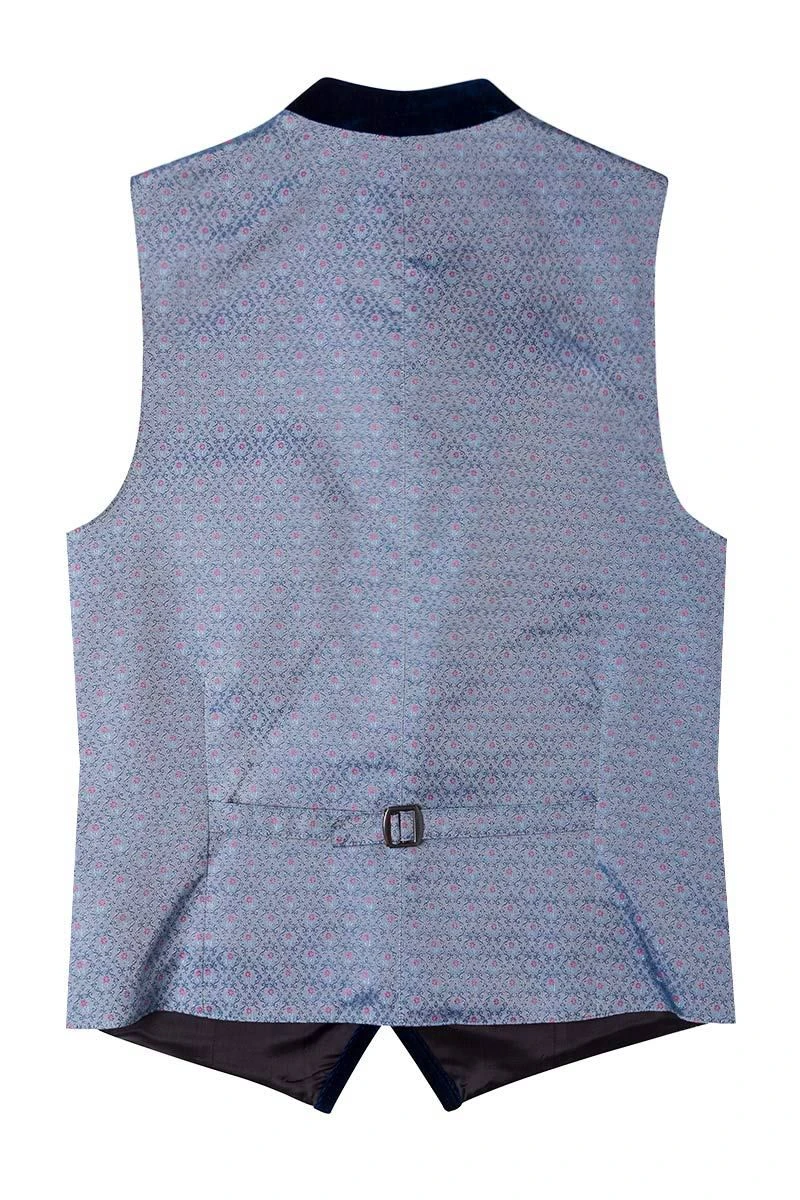 Trachtenweste Grau Blau Gemustert Kilian 004827 2 Trachtenweste Grau Blau Gemustert Kilian 004827 – Bild 2