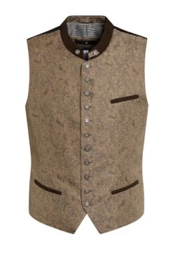 Trachtenweste Taupe Gemustert Kilian 004833