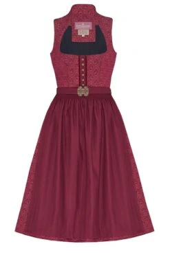 Midi Dirndl 70cm Dunkelrot Lotti 006398 - Limitiert