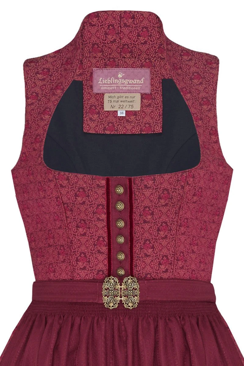 Midi Dirndl 70cm Dunkelrot Lotti 006398 - Limitiert 3 Midi Dirndl 70cm Dunkelrot Lotti 006398 - Limitiert – Bild 3