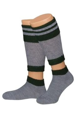 Trachten Loferl Grau Dunkelgrün Merinowolle Dominik 103511