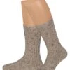 Trachtensocken Kurz Braun Meliert Merinowolle 100726