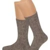Trachtensocken Kurz Braun Meliert Merinowolle Hubert 100271