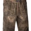 Lederhose (große Größen) Kurz Mit Gürtel Braun-antik Feuerberg 002914