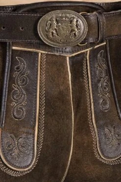 Lederhose Kurz Mit Gürtel Dunkelbraun Rafael 002915 -Modegeschäft maddox lederhose kurz mit guertel dunkelbraun rafael 002915 3 1200x1200