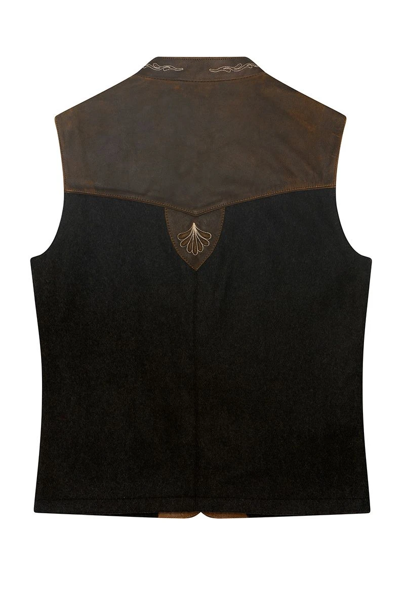 Trachtenweste Braun Anthrazit Leder Jonas 013182 3 Trachtenweste Braun Anthrazit Leder Jonas 013182 – Bild 3
